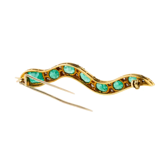 Earrings Antique Emerald Snake Pin Bell Bird Antiques