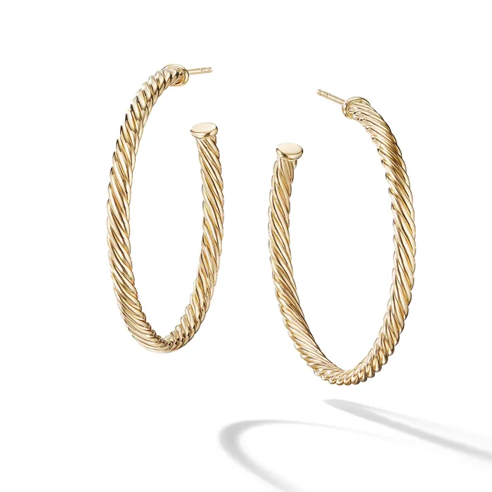 Earrings David Yurman Cablespira Hoop Earrings in 18K Yellow Gold 15in
