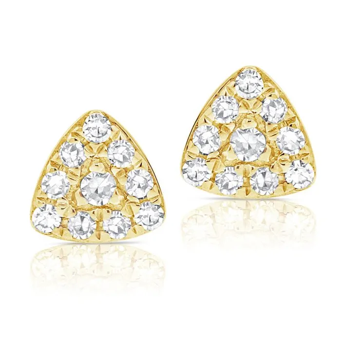 Earrings Diamond Mini Rounded Triangle Earring NicoleHD Jewelry