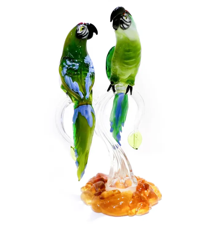 Earrings Frare Dario Green parrots murano glass