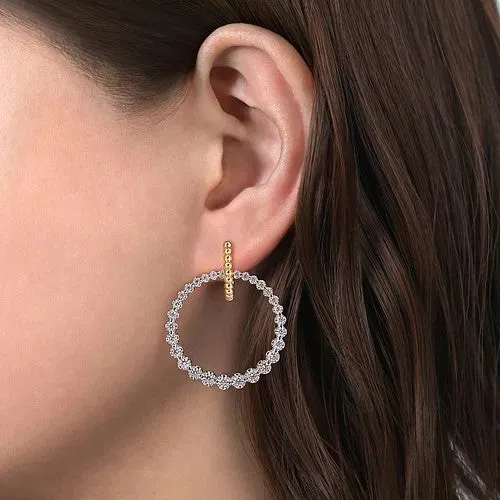 Earrings GABRIEL CO 14kt Circle Huggie Diamond Earrings