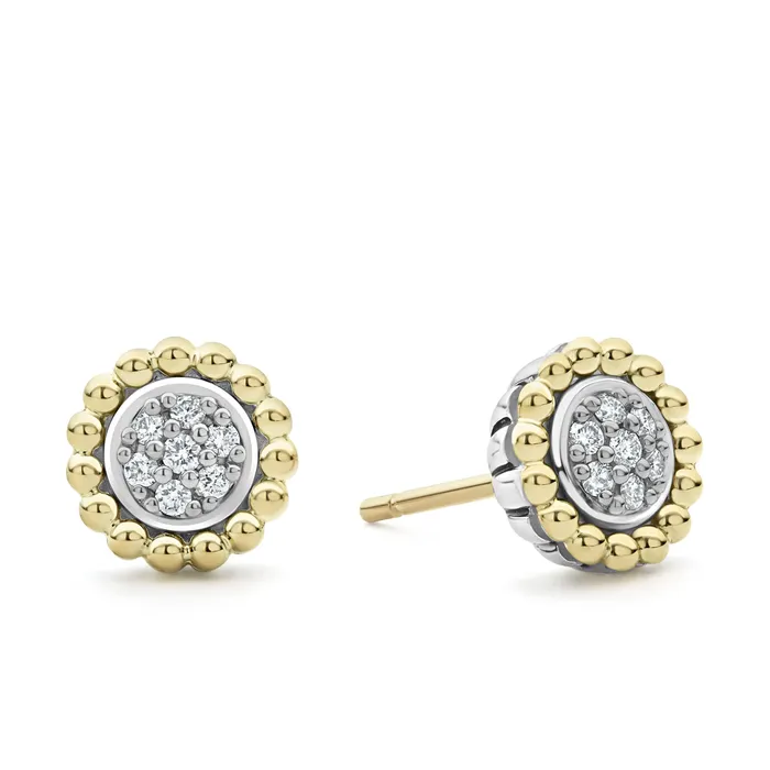 Earrings LAGOS Caviar Lux TwoTone Caviar Diamond Stud Earrings