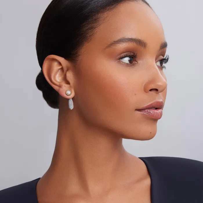 Earrings LAGOS Caviar Lux TwoTone Caviar Diamond Stud Earrings