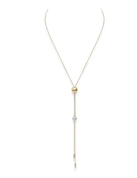 Earrings MIKIMOTO CO LTD Pearls in Motion Akoya and Golden South Sea Cultured Pearl Pendant in 18K Yellow Gold Earrings MIKIMOTO CO LTD Pearls in Motion Akoya and Golden South Sea Cultured Pearl Pendant in 18K Yellow Gold