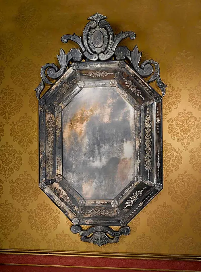 Earrings MuranoVItrum Home Decor Mirror 700 Line LOUIS XIV Art 7060