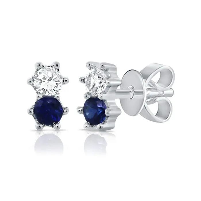 Earrings NicoleHD Jewelry DiamondSapphire Duo Stud Earring