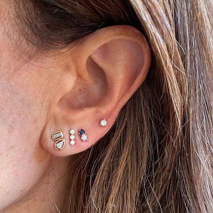 Earrings NicoleHD Jewelry DiamondSapphire Duo Stud Earring
