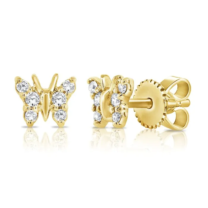 Earrings NicoleHD Jewelry Mini Diamond Butterfly Stud Earring