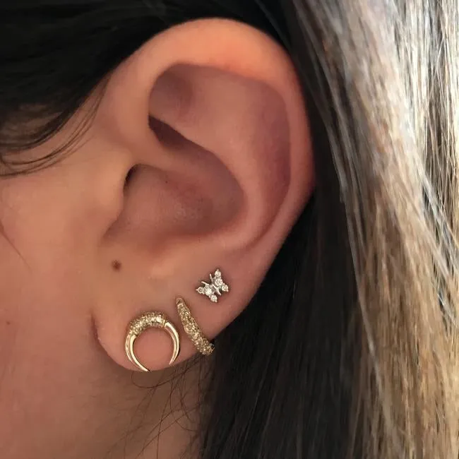 Earrings NicoleHD Jewelry Mini Diamond Butterfly Stud Earring