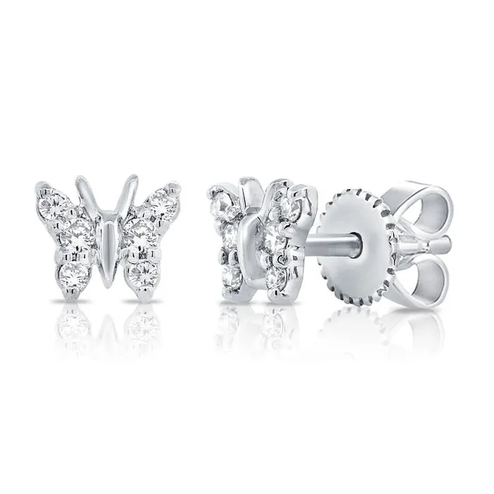 Earrings NicoleHD Jewelry Mini Diamond Butterfly Stud Earring