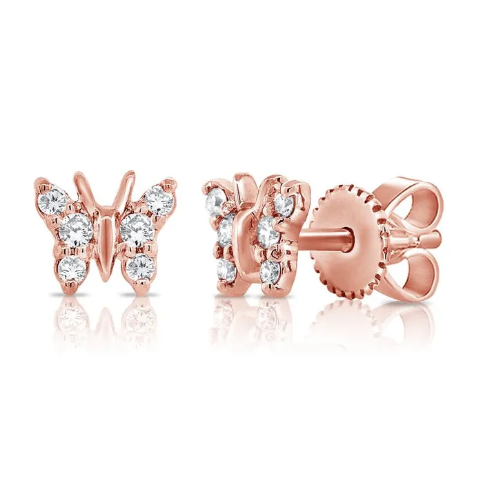 Earrings NicoleHD Jewelry Mini Diamond Butterfly Stud Earring