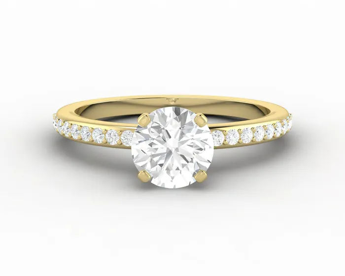 Eleonora 10 Ct Round Cut Engagement Ring with Side Stones Sapheena Jewelry Rings Eleonora 10 Ct Round Cut Engagement Ring with Side Stones Sapheena Jewelry Rings