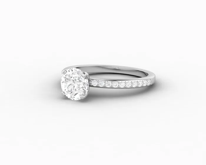 Eleonora 10 Ct Round Cut Engagement Ring with Side Stones Sapheena Jewelry Rings