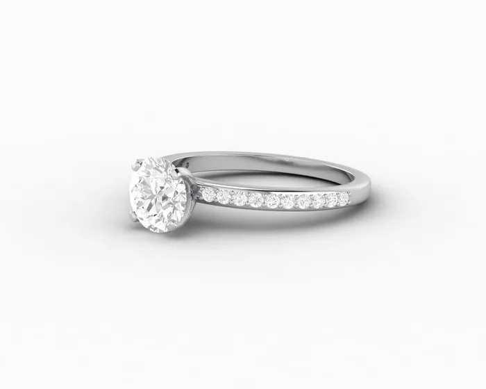 Eleonora 10 Ct Round Cut Engagement Ring with Side Stones Sapheena Jewelry Rings