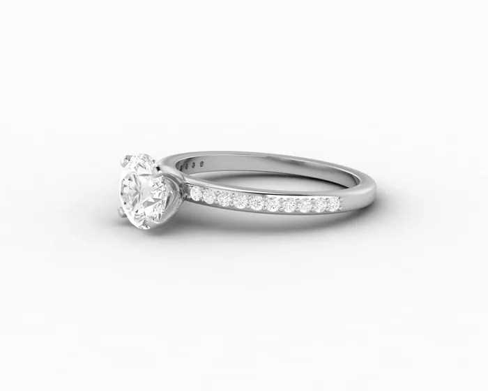 Eleonora 10 Ct Round Cut Engagement Ring with Side Stones Sapheena Jewelry Rings