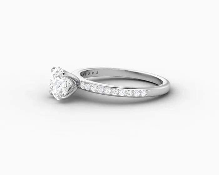 Eleonora 10 Ct Round Cut Engagement Ring with Side Stones Sapheena Jewelry Rings