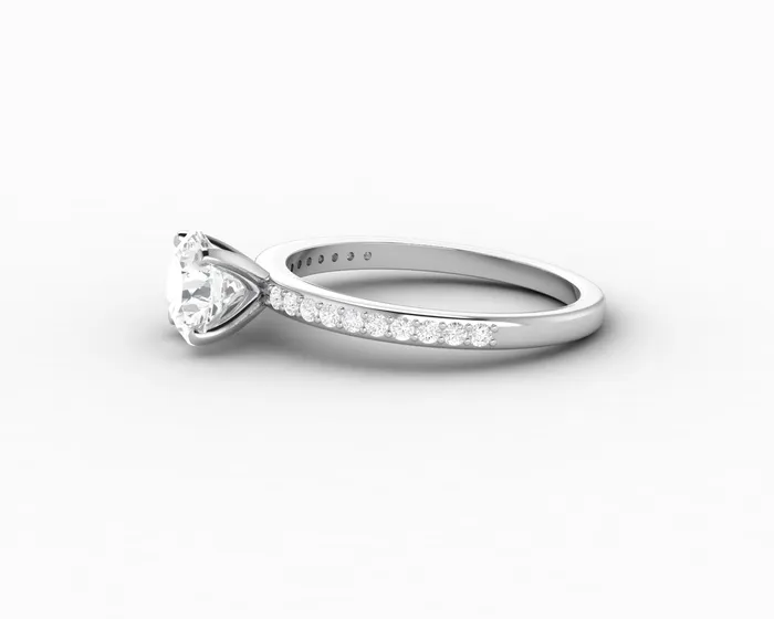 Eleonora 10 Ct Round Cut Engagement Ring with Side Stones Sapheena Jewelry Rings