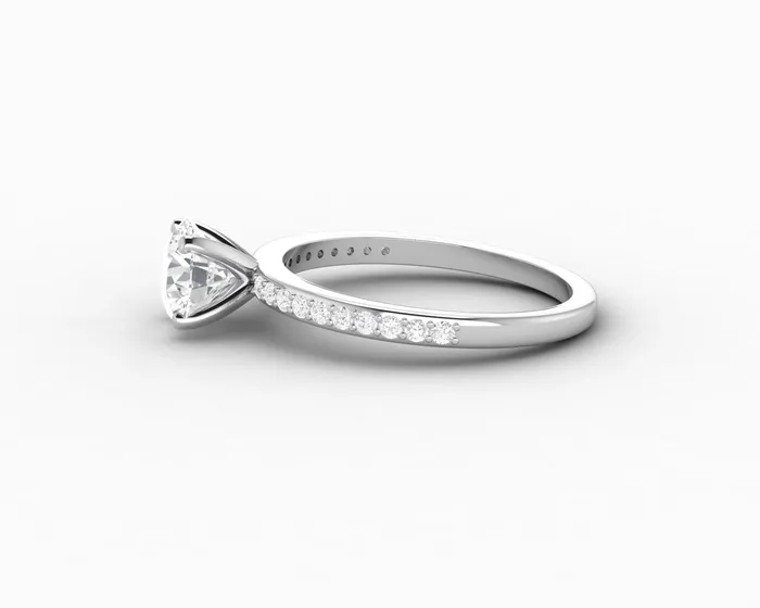Eleonora 10 Ct Round Cut Engagement Ring with Side Stones Sapheena Jewelry Rings