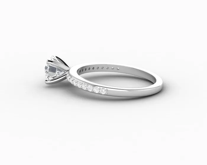 Eleonora 10 Ct Round Cut Engagement Ring with Side Stones Sapheena Jewelry Rings