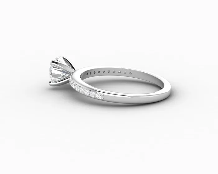 Eleonora 10 Ct Round Cut Engagement Ring with Side Stones Sapheena Jewelry Rings
