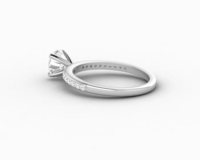Eleonora 10 Ct Round Cut Engagement Ring with Side Stones Sapheena Jewelry Rings
