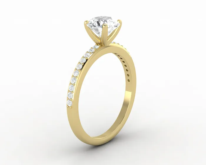 Eleonora 10 Ct Round Cut Engagement Ring with Side Stones Sapheena Jewelry Rings