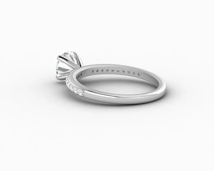 Eleonora 10 Ct Round Cut Engagement Ring with Side Stones Sapheena Jewelry Rings