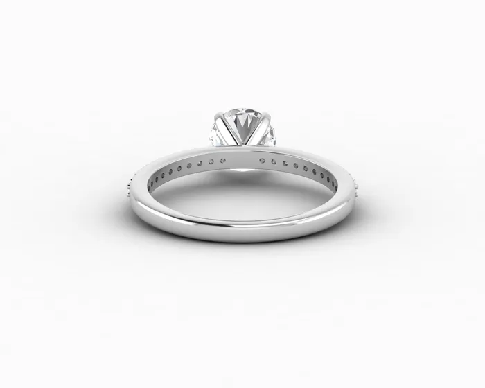 Eleonora 10 Ct Round Cut Engagement Ring with Side Stones Sapheena Jewelry Rings