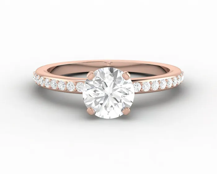Eleonora 10 Ct Round Cut Engagement Ring with Side Stones Sapheena Jewelry Rings