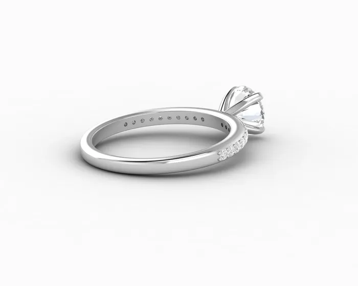 Eleonora 10 Ct Round Cut Engagement Ring with Side Stones Sapheena Jewelry Rings