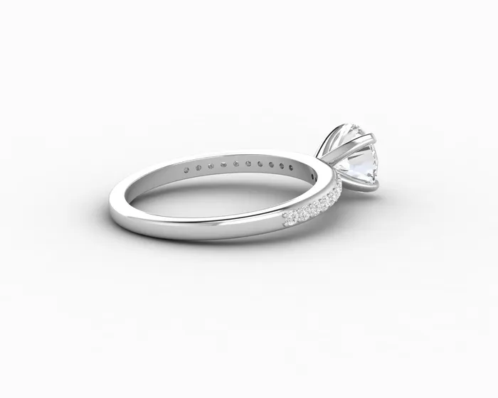 Eleonora 10 Ct Round Cut Engagement Ring with Side Stones Sapheena Jewelry Rings