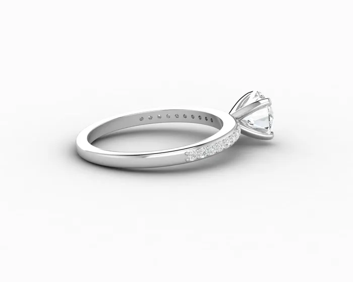 Eleonora 10 Ct Round Cut Engagement Ring with Side Stones Sapheena Jewelry Rings