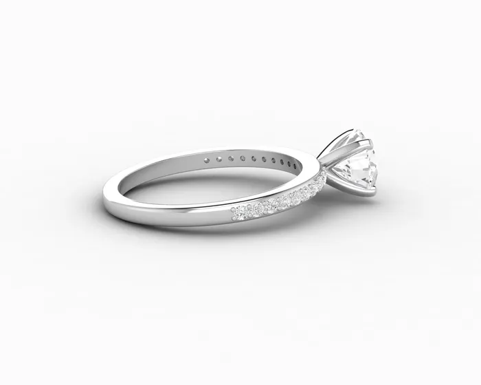 Eleonora 10 Ct Round Cut Engagement Ring with Side Stones Sapheena Jewelry Rings