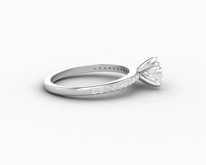 Eleonora 10 Ct Round Cut Engagement Ring with Side Stones Sapheena Jewelry Rings