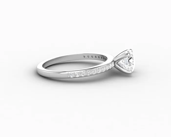 Eleonora 10 Ct Round Cut Engagement Ring with Side Stones Sapheena Jewelry Rings