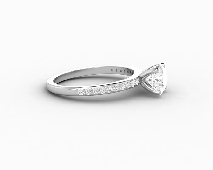 Eleonora 10 Ct Round Cut Engagement Ring with Side Stones Sapheena Jewelry Rings