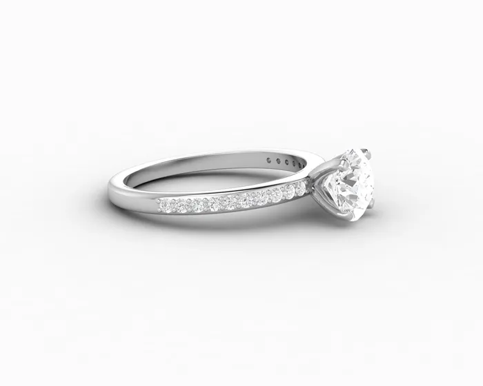 Eleonora 10 Ct Round Cut Engagement Ring with Side Stones Sapheena Jewelry Rings