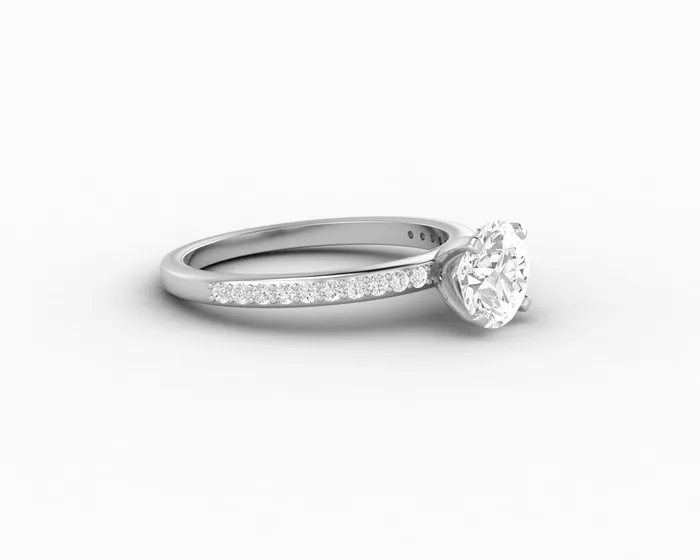 Eleonora 10 Ct Round Cut Engagement Ring with Side Stones Sapheena Jewelry Rings