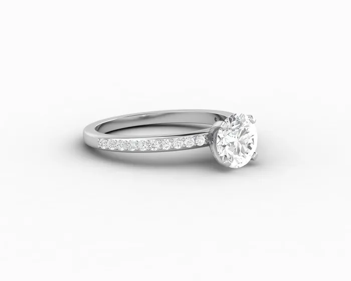 Eleonora 10 Ct Round Cut Engagement Ring with Side Stones Sapheena Jewelry Rings
