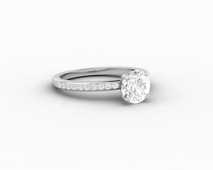 Eleonora 10 Ct Round Cut Engagement Ring with Side Stones Sapheena Jewelry Rings