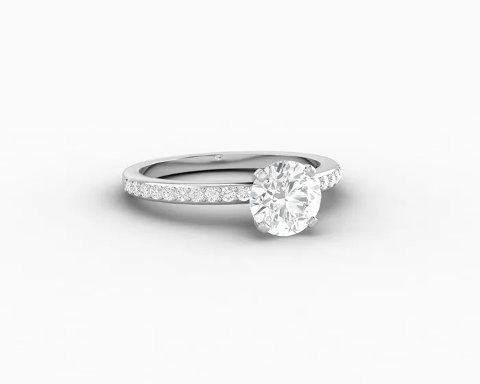 Eleonora 10 Ct Round Cut Engagement Ring with Side Stones Sapheena Jewelry Rings