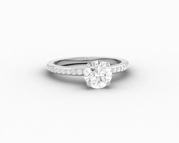 Eleonora 10 Ct Round Cut Engagement Ring with Side Stones Sapheena Jewelry Rings