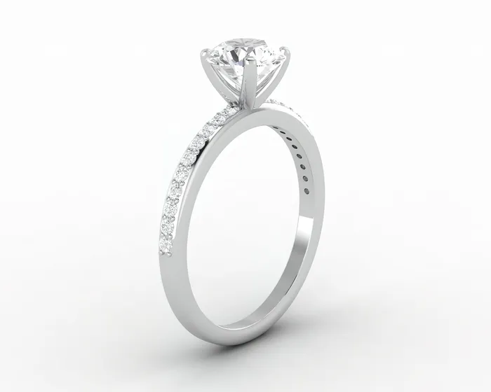 Eleonora 10 Ct Round Cut Engagement Ring with Side Stones Sapheena Jewelry Rings
