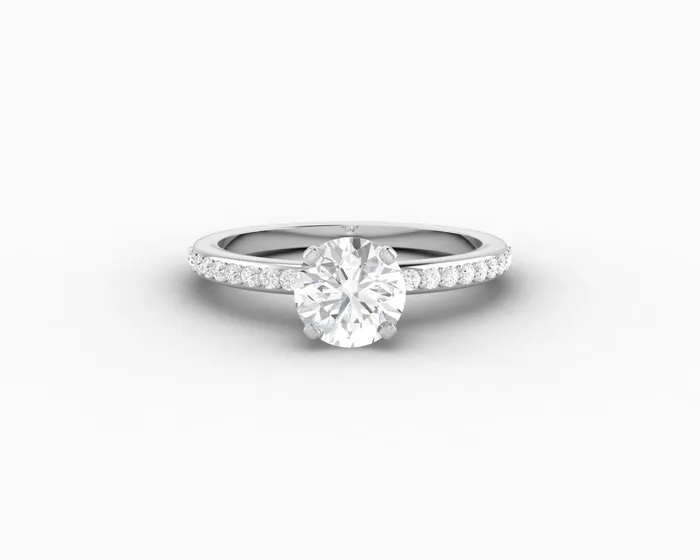 Eleonora 10 Ct Round Cut Engagement Ring with Side Stones Sapheena Jewelry Rings