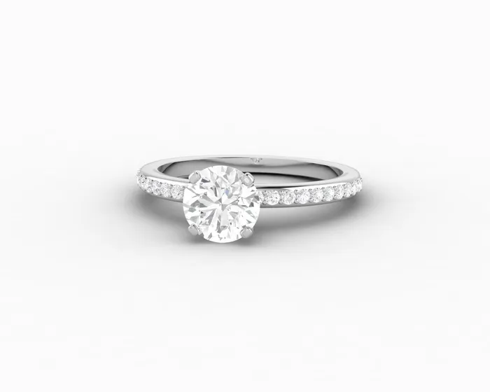 Eleonora 10 Ct Round Cut Engagement Ring with Side Stones Sapheena Jewelry Rings