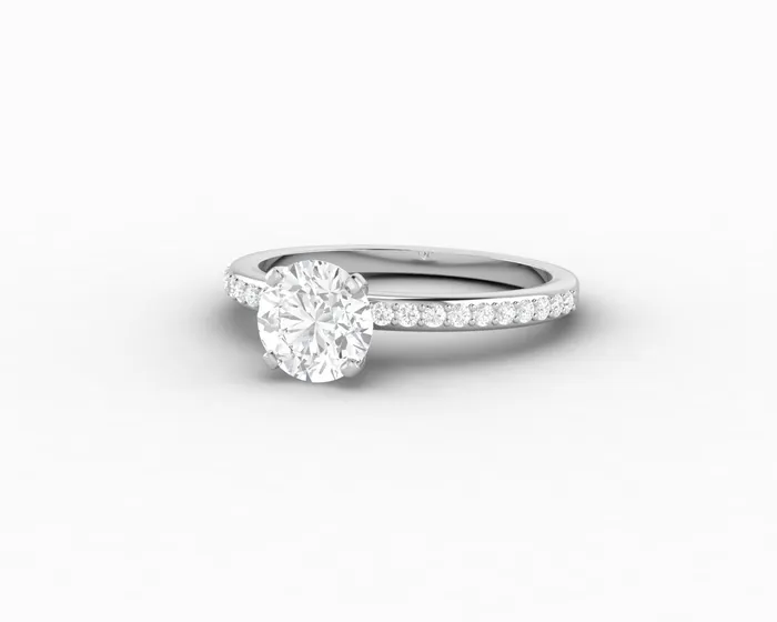 Eleonora 10 Ct Round Cut Engagement Ring with Side Stones Sapheena Jewelry Rings