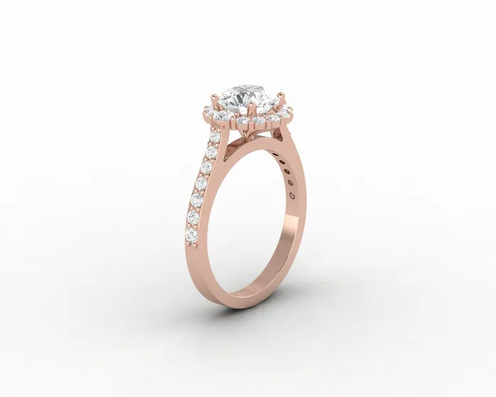 Enya 34 Ct Round Cut Halo Moissanite Engagement Ring with Side Stones Sapheena Jewelry Rings