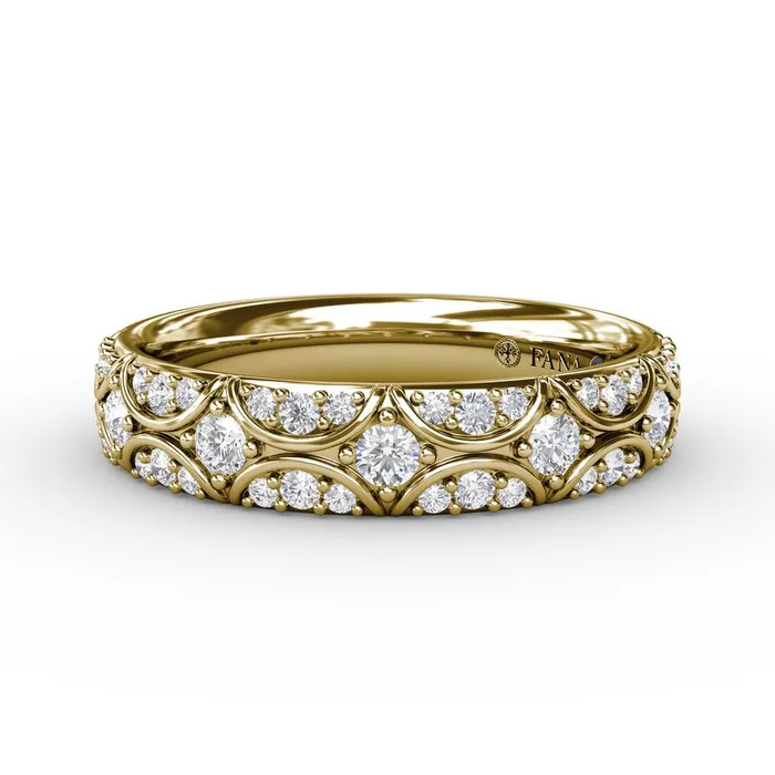 FANA 14kt Yellow Gold Crescent Wedding Band Rings
