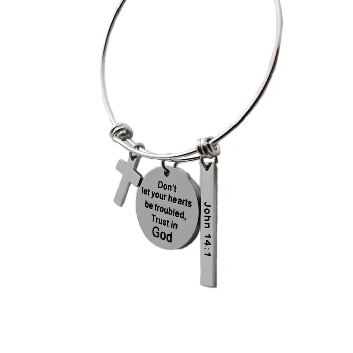 Forever Truth Bracelets Dont Let Your Hearts Be Troubled Wire Bracelet