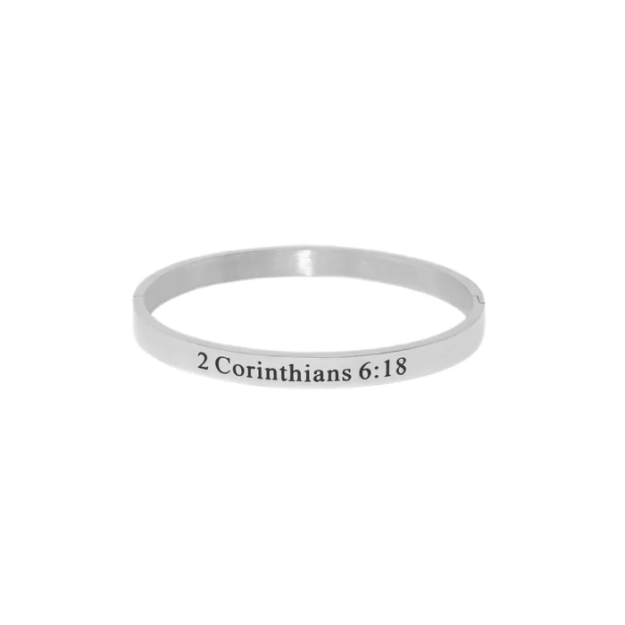 Forever Truth Bracelets I Will Be A Father To You Silver Bangle Bracelet